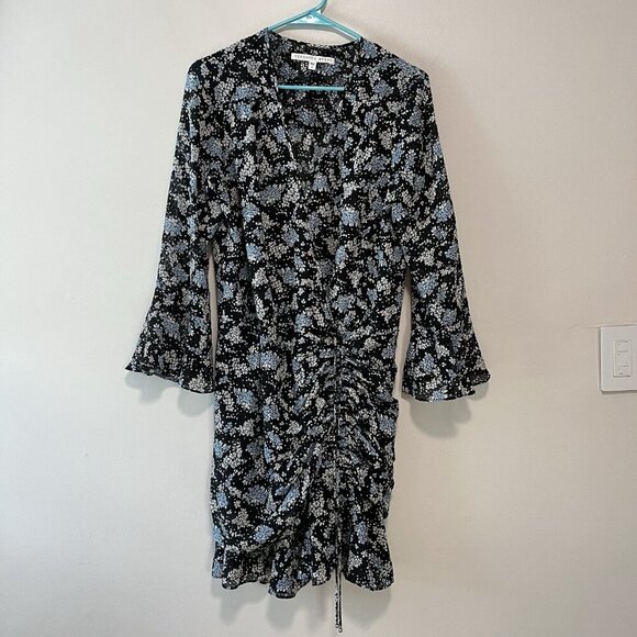 Veronica Beard Sean Black Foral Jacquard Silk Mini Dress Size 8 - Picture 3 of 9